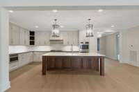 Built In Microwave, Open Shelving, Ample Cabinet Space