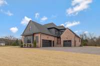 Aggregate Driveway - 2 Car Garage + 1 Car Carriage Garage - Service Entry