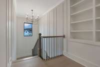 View of Chandelier & Stairway