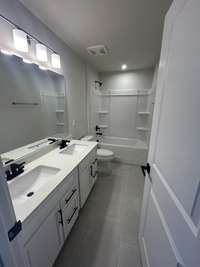 Hall bath with double vanity