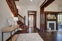 The Original Staircase, Original French Doors to the Front Parlor + Original Fireplace Mantle ARE STILL IN PLACE + IN PRISTINE CONDITION