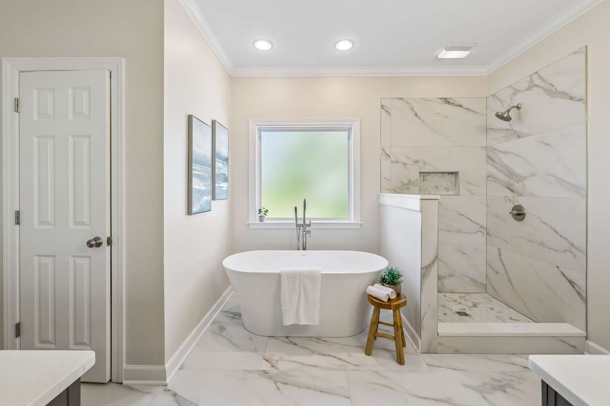 Shower Glass/Glass door has been ordered and will be installed prior to closing.