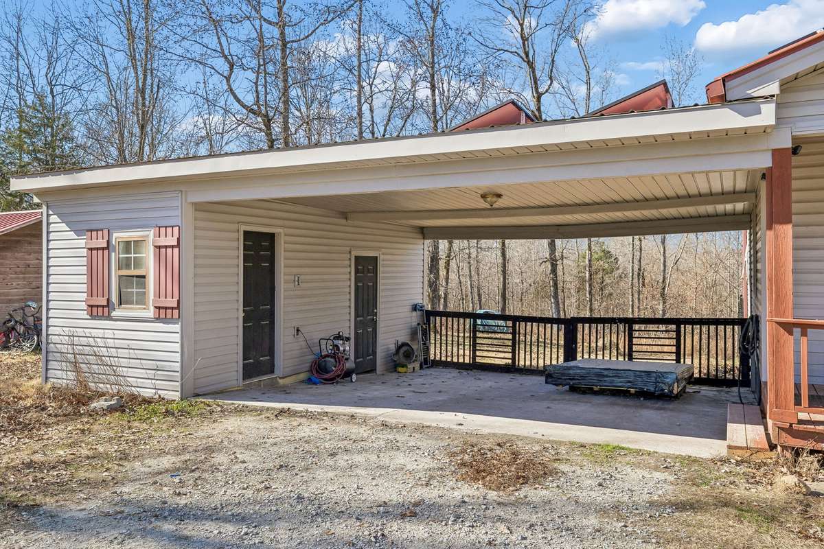 The 2 car carport comes with 2 EV chargers and solar panels.  Solar can be used for battery backup to power the home short term and charge the cars and creates a savings of about $80 per month on the electric bill.