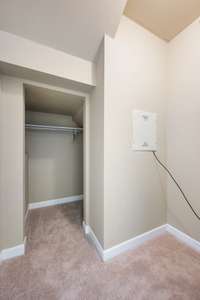 Spacious storage closet and coat closet just off the living room!