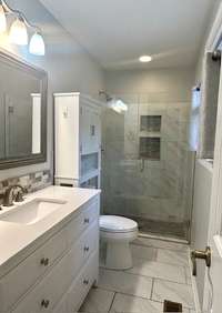 Remodeled bathroom in main bedroom