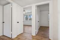 Hallway upstairs open to 3 bedrooms