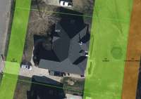 Property lines and easement with the City of Murfreesboro is shown here (brown area)