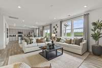 Open Living Space
(furnished model home photo) Pics may differ slightly from actual floorplan design and elevation.