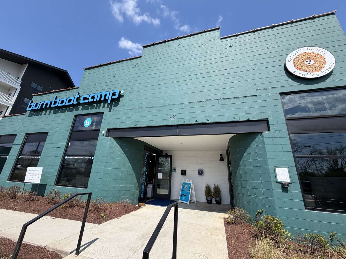Burn Boot Camp and Benji Bagel and Coffee Shop right around the corner