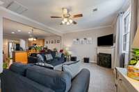 Cozy Fireplace Creates a Great Room Perfect for Family and Friends to Warm Up During the Cold Winters.