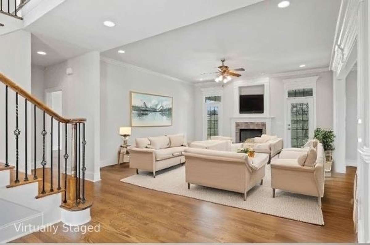 Virtually Staged Photo of Living Room