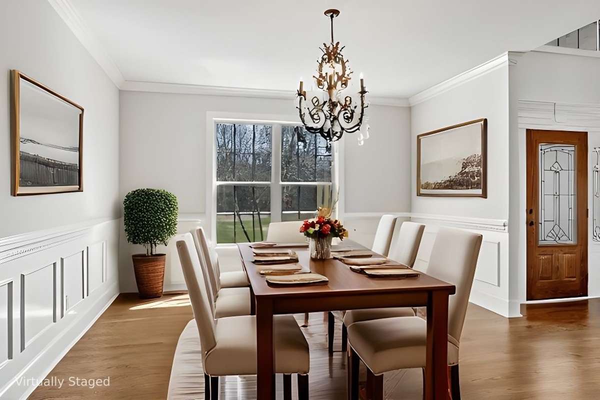 Virtually staged photo for Dining Room on Main Level.