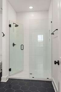 Step into luxury with this large owner's walk-in shower, designed to elevate your daily routine.