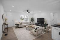 Living room, This room has been virtually staged