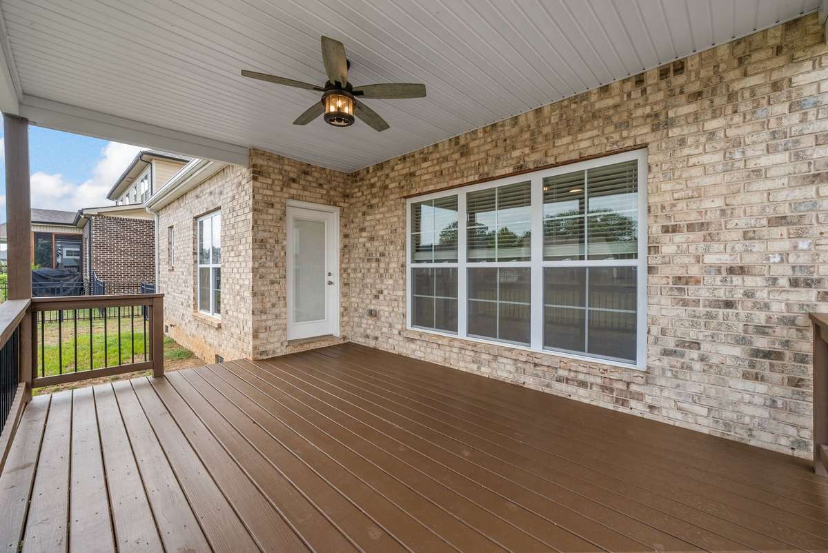 Large covered back deck