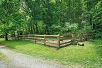 Large fenced dog run