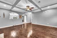 Elegant Arched Window to the Kitchen w/ a Serving Bar
