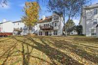 Autumn view of home/yard from back