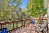 Deck off the main level living space with view of Old Hickory Lake
