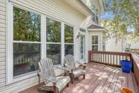 Deck off the main level living space with view of Old Hickory Lake