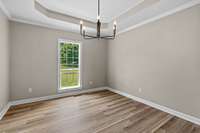 Dining room with trey ceiling