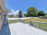 Another view of the deck and yard