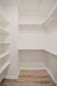 One of the Walk-in Closets! Tons of Shelving!!