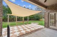 Covered back porch and patio