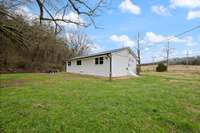 Rear and side view of home