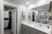 QUARTZ IN THE EN SUITE WITH DOUBLE VANITIES