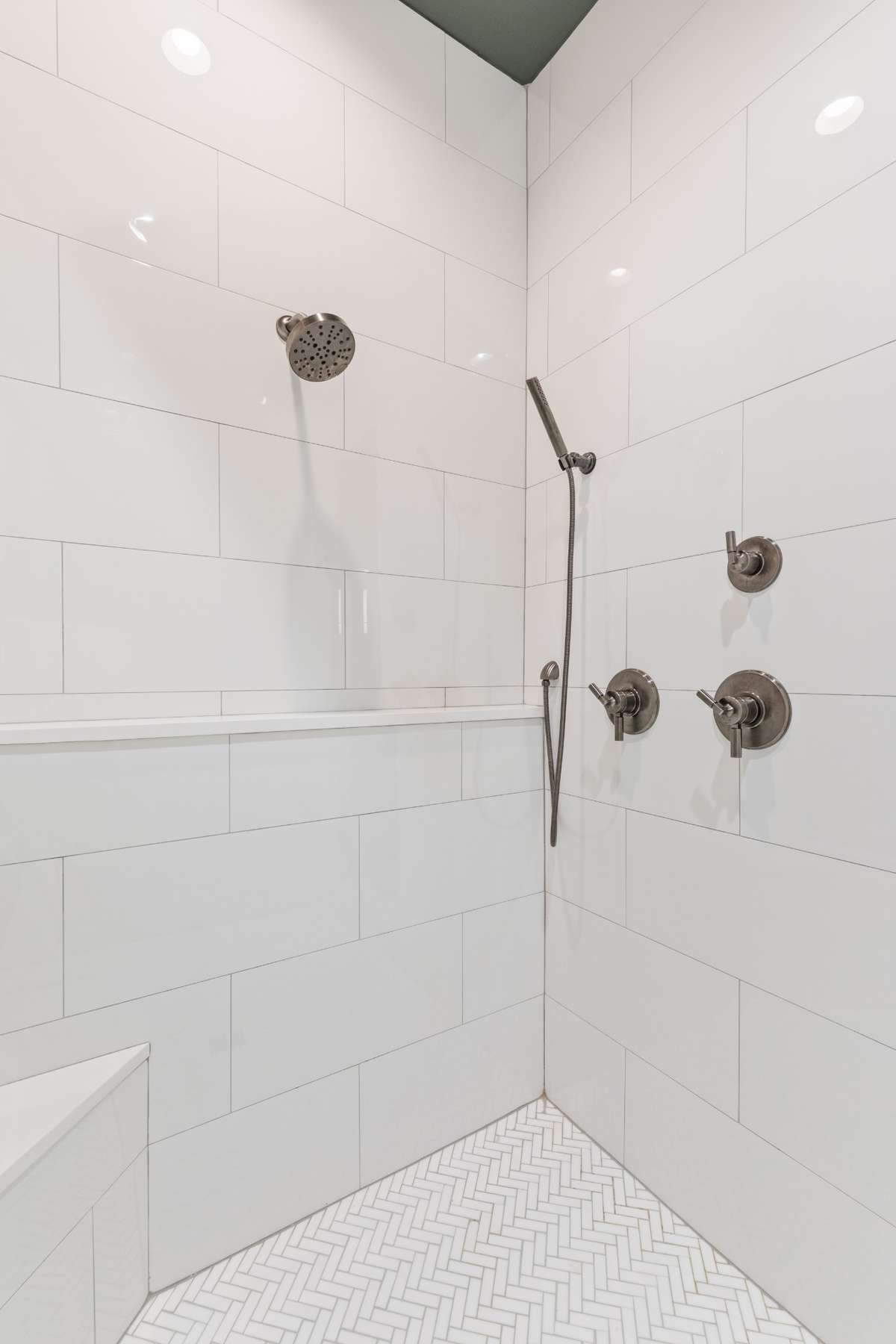 A closer look at your tiled walk in shower with dual shower heads! 6371 Alamo Pl Nashville TN 37209