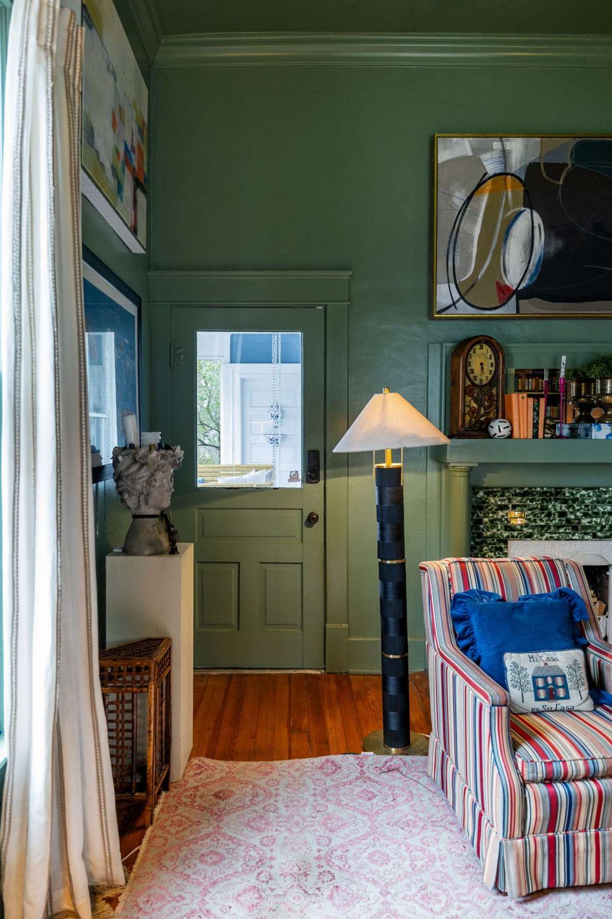 Front library with access to side porch.