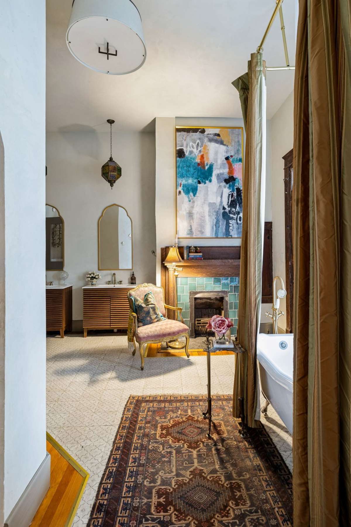What once was a secondary bedroom, the current owners invested in the conversion to a beautifully designed Primary Bathroom.