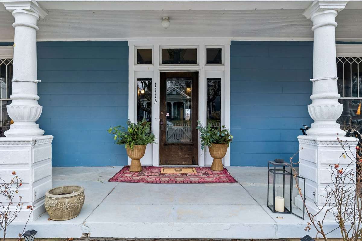 Detailed front porch posts add character and grandeur