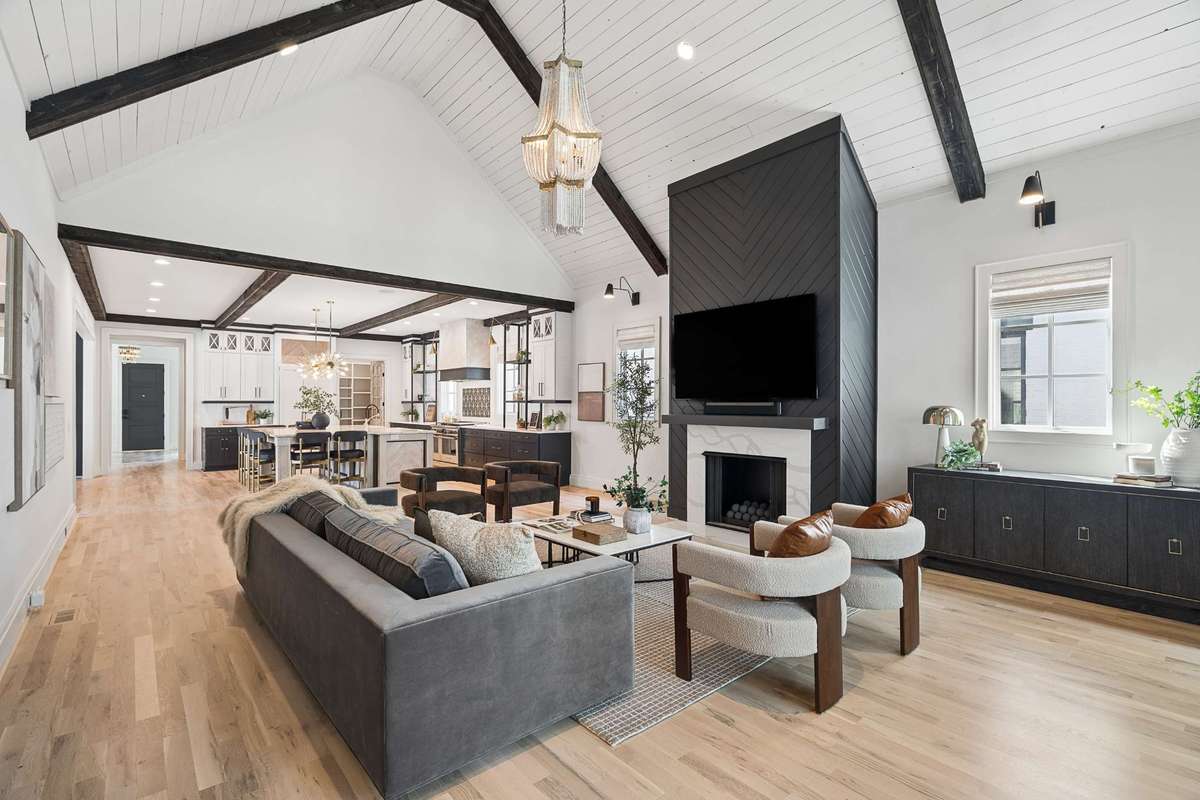 Beautiful vaulted ceilings in the family room/gathering room