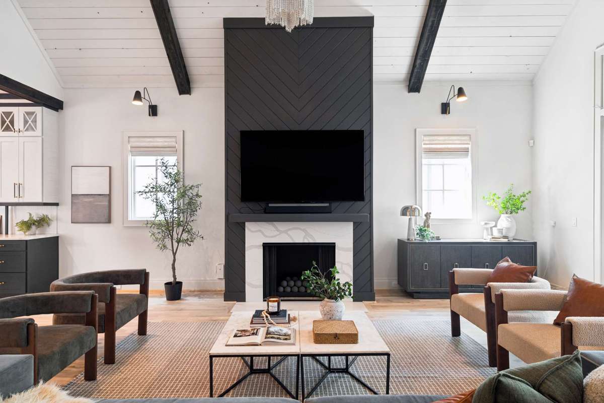 Gas burning fireplace in Family room