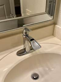 Upgraded faucet in owners bathroom