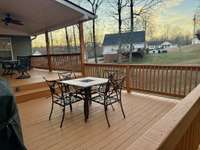 Enjoy beautiful sunrises with coffee or sunsets with your favorite beverage. Watch family play in the backyard.