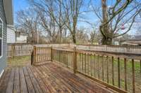 Extra large fenced in back yard.