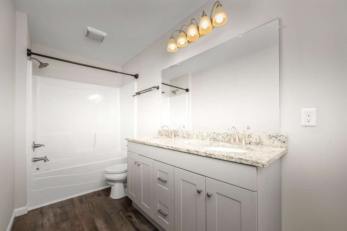 Primary bathroom with double sinks