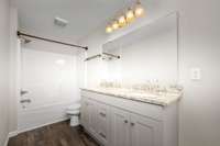 Primary bathroom with double sinks
