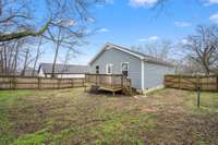 Plenty of room in this fenced in private back yard.