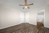 Primary bedroom with walk in closet.