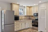 Brand new appliances in you cute kitchen space