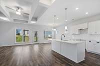 7 1/2 foot quartz island