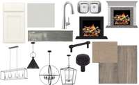 Kitchen/Living room selections include quartz countertops, gas fireplace and designer light fixtures