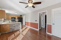 Kitchen with bar area