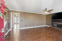 Living room with fireplace