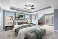 The Primary Bedroom is virtually staged...