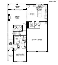 Enjoy entertaining in the open-concept main living area, featuring a gourmet kitchen, dining space and spacious great room with a cozy gas fireplace. A 1st floor guest suite offers the perfect space for multigenerational living or visiting guests.